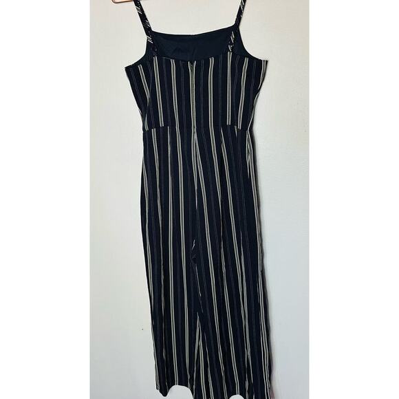 Cupcakes and Cashmere Dark Black White Avery Spaghetti Strap Jumpsuit Size 2 - Picture 2 of 11